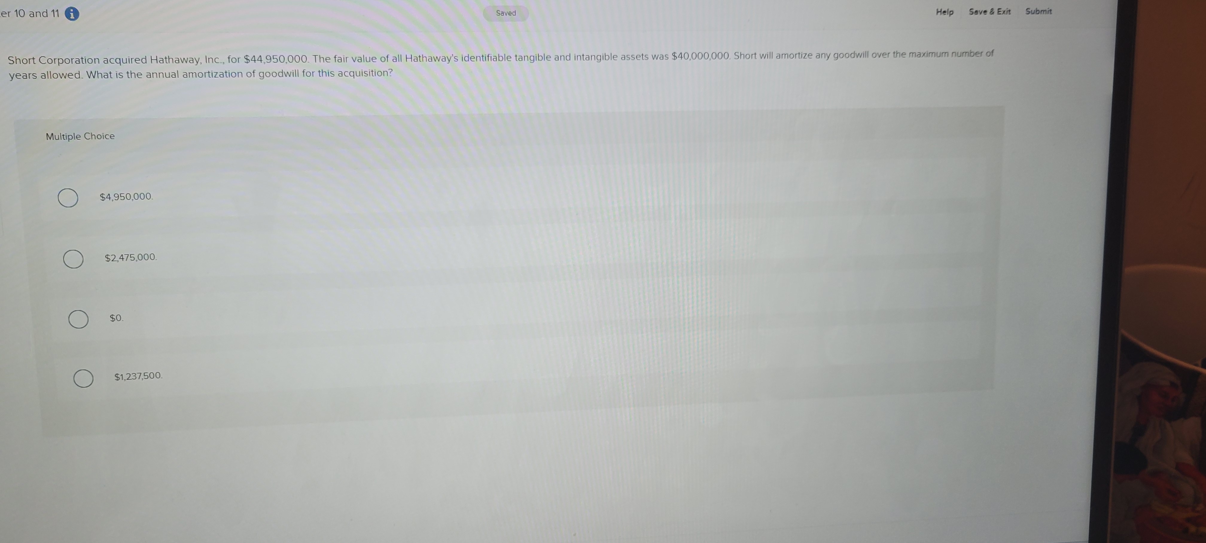  er 10 and 11 i Saved Help Save & Exit Submit