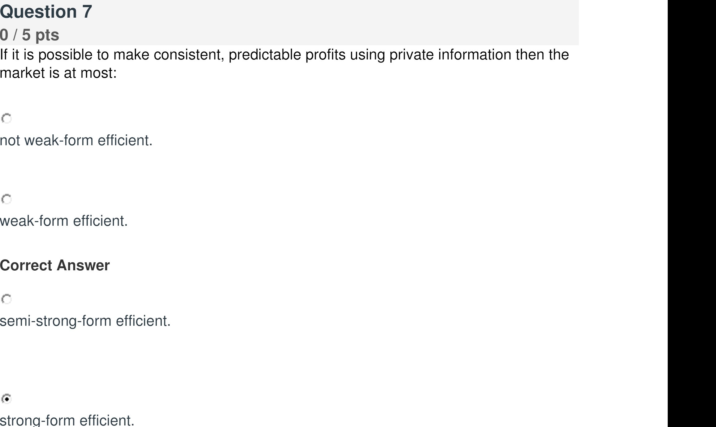  Question 7 0/ 5 pts If it is possible to make