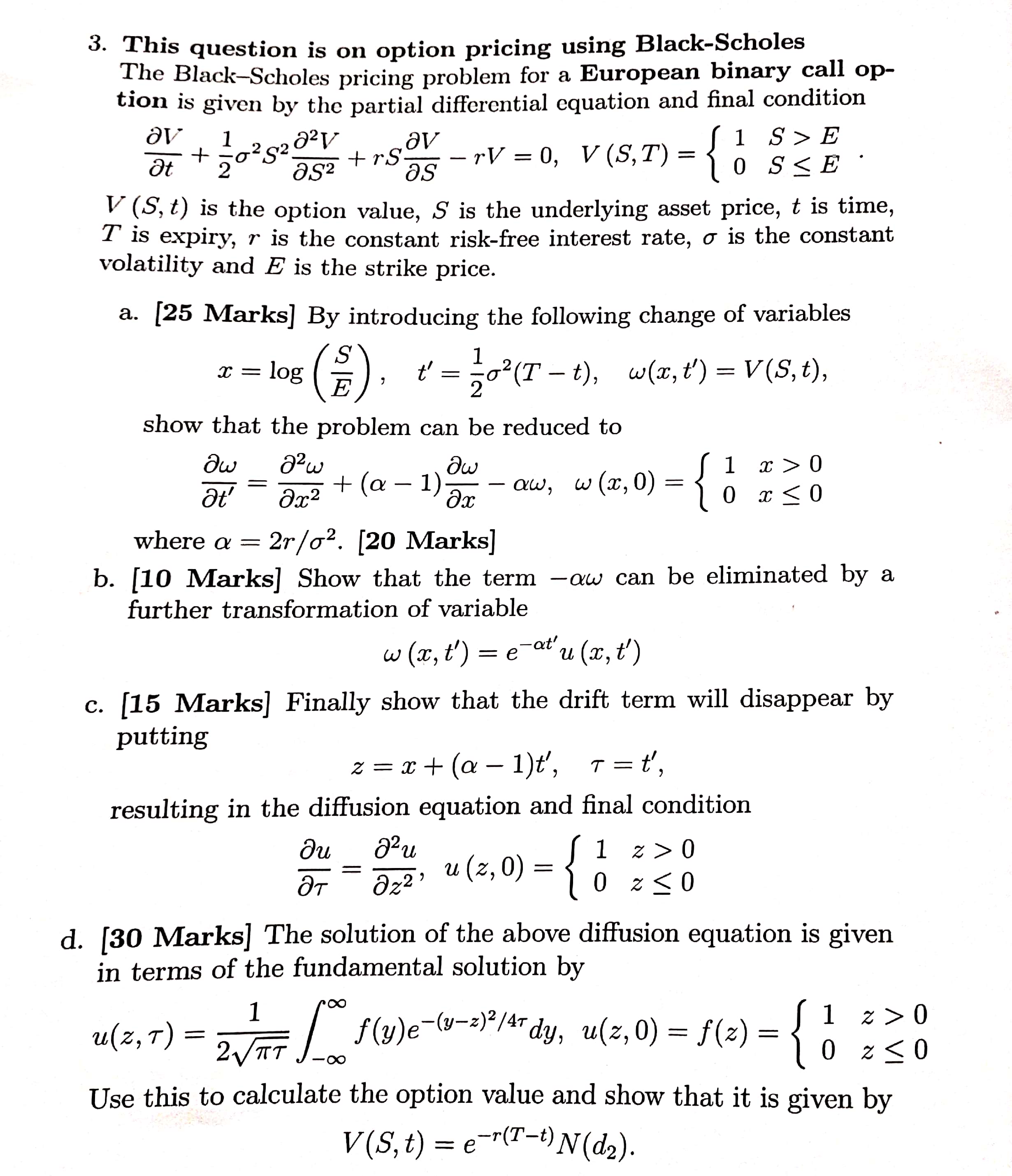  3. This question is on option pricing using Black-Scholes The Black-Scholes