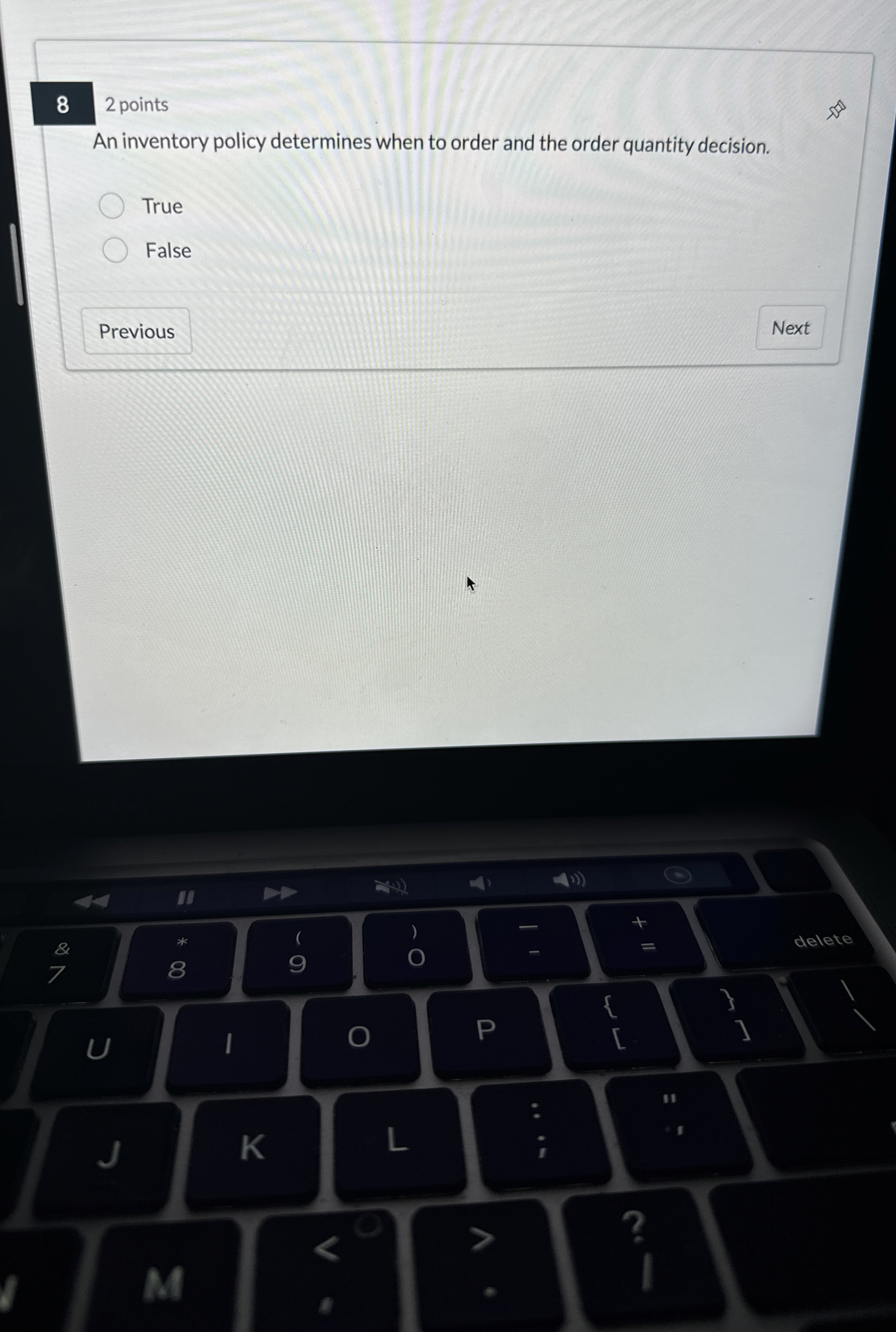  82 points An inventory policy determines when to order and the