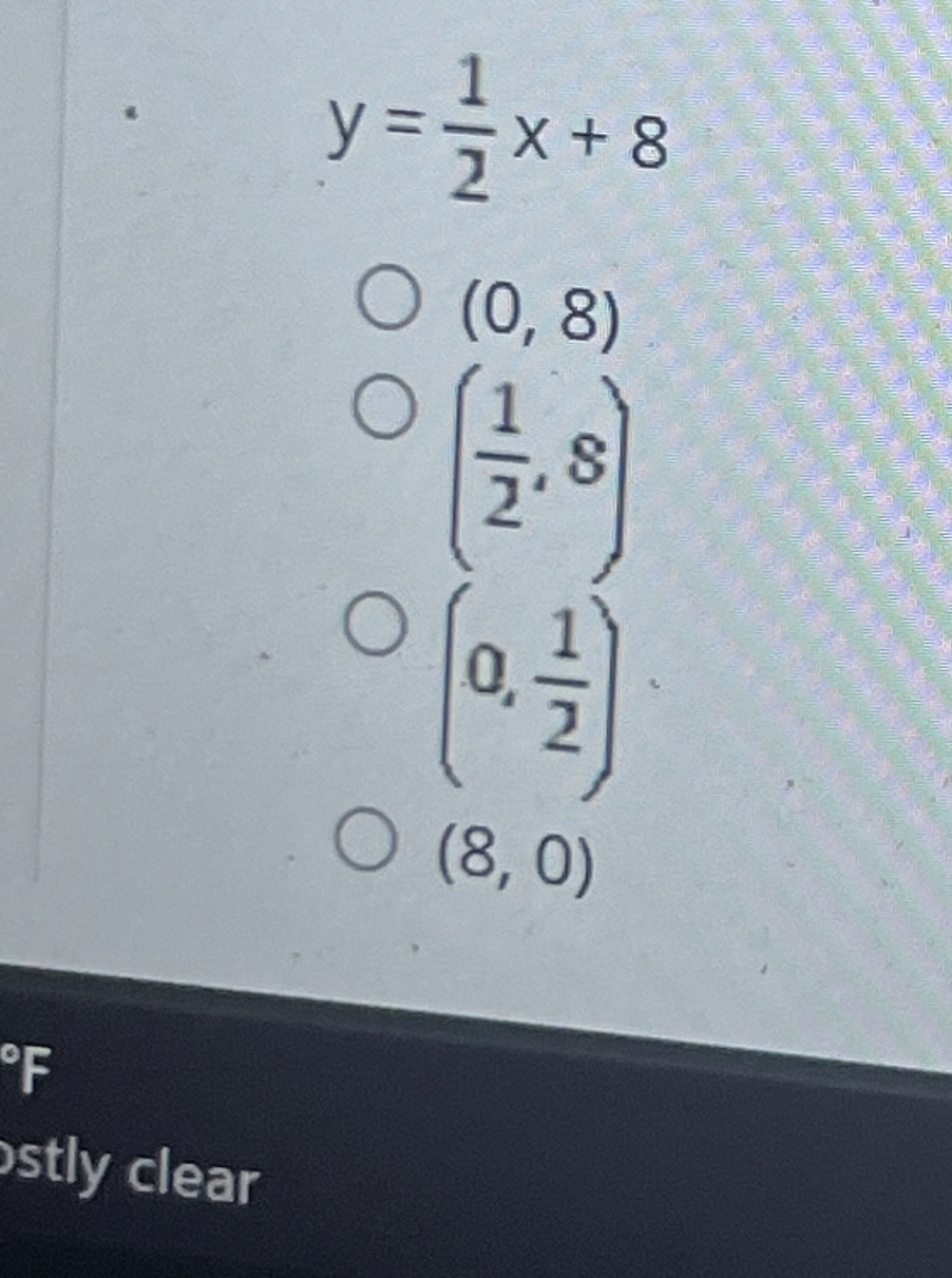  y=12x+8 (0,8) (12,8) (0,12) (8,0) 
