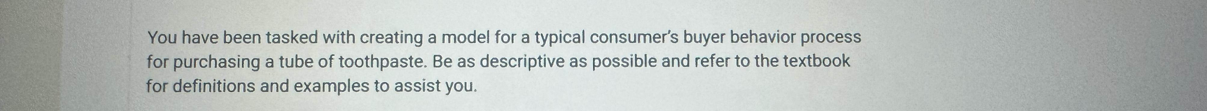  You have been tasked with creating a model for a typical