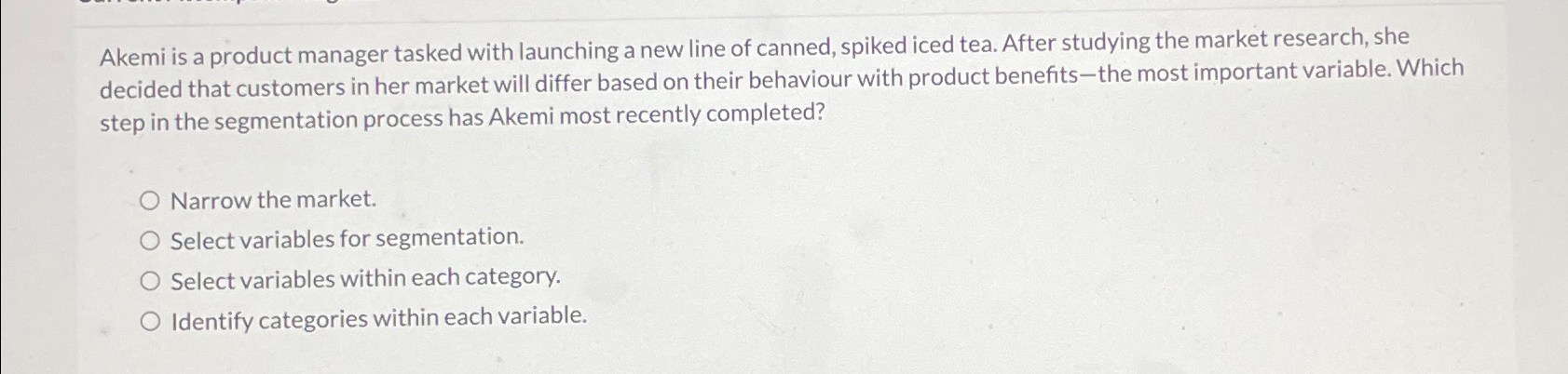  Akemi is a product manager tasked with launching a new line