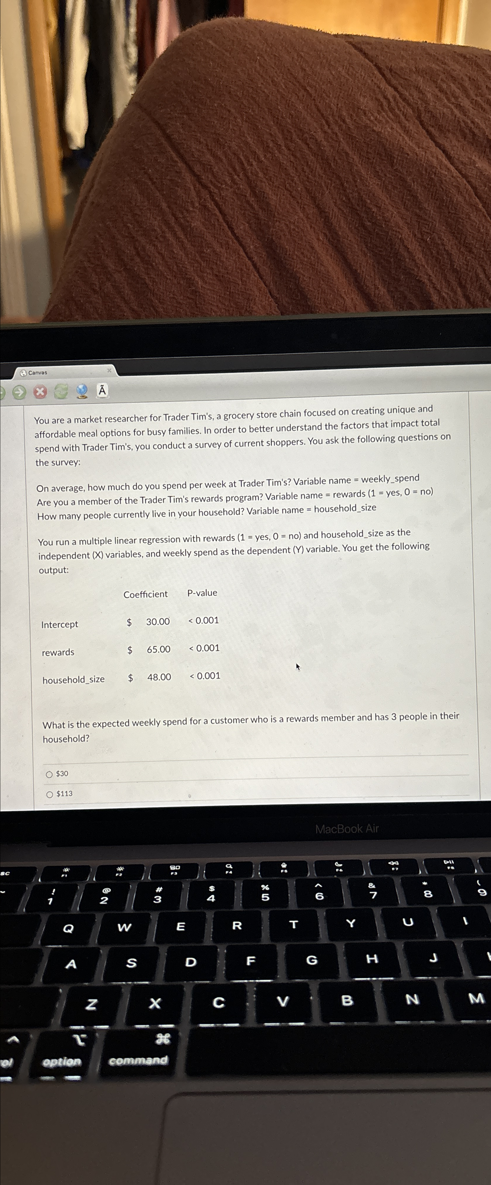  (9) Canvas (3)xB You are a market researcher for Trader Tim's,