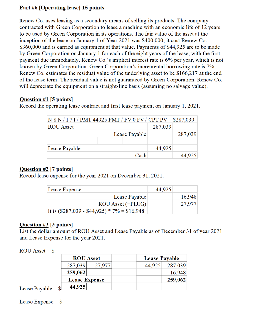 This is the answer key for this question.Answer these two additional questions