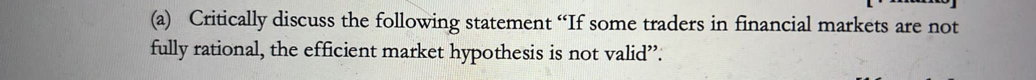 Hi can u help me answer this question please (a) Critically discuss