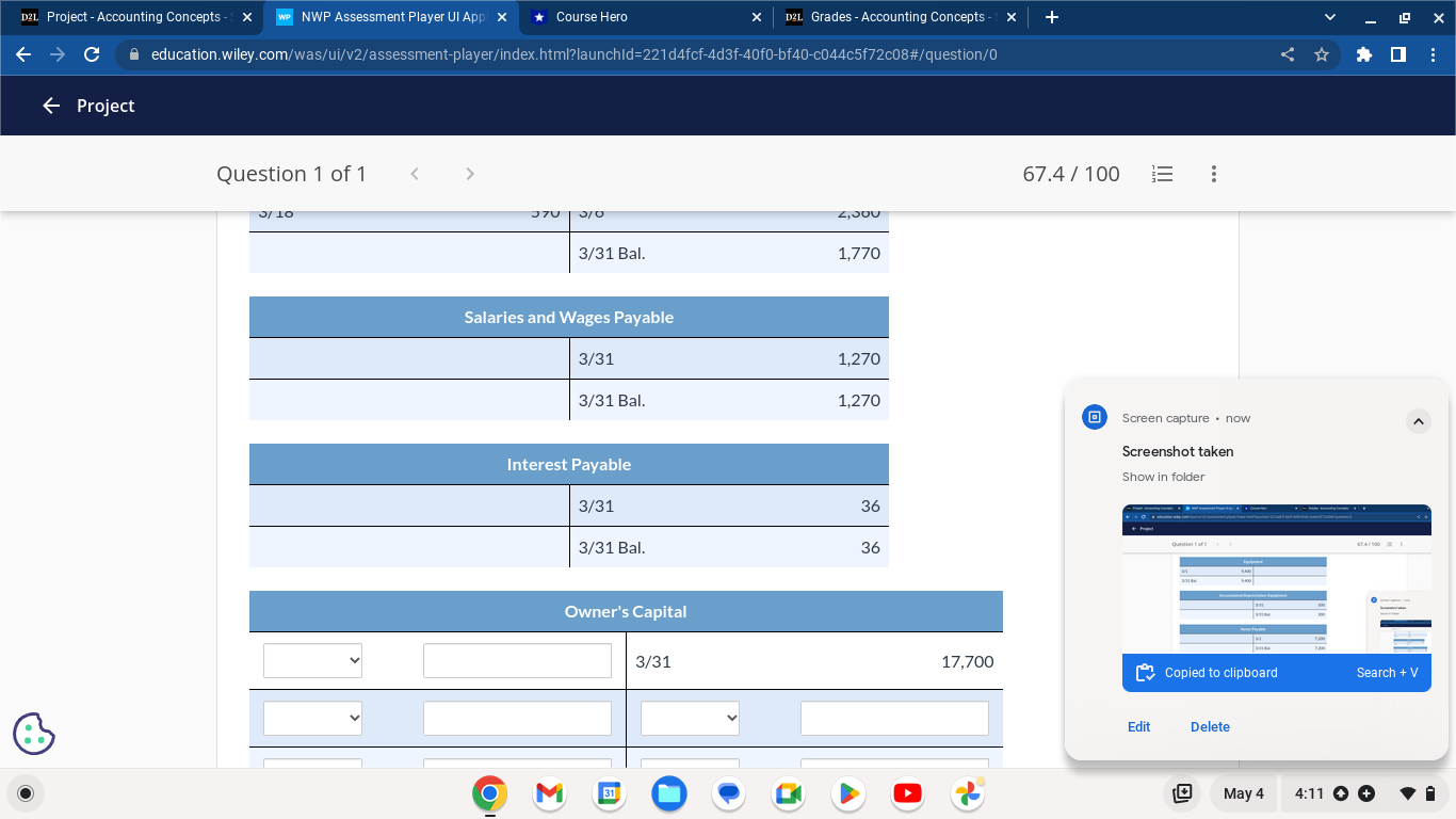 Hero X D21 Grades - Accounting Concepts - x + X C