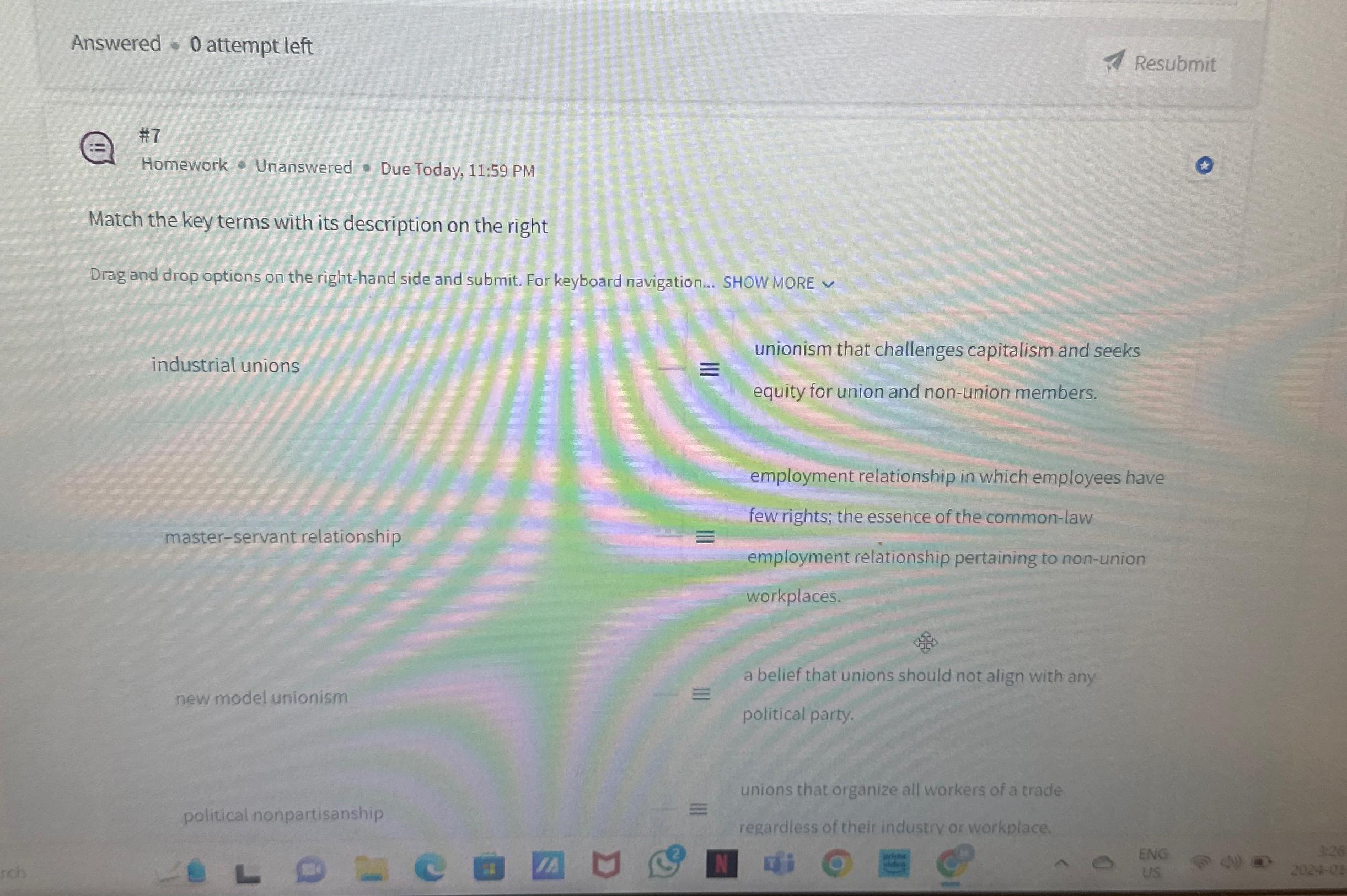  Answered *0 attempt left $ Resubmit #7 Homework - Unanswered -