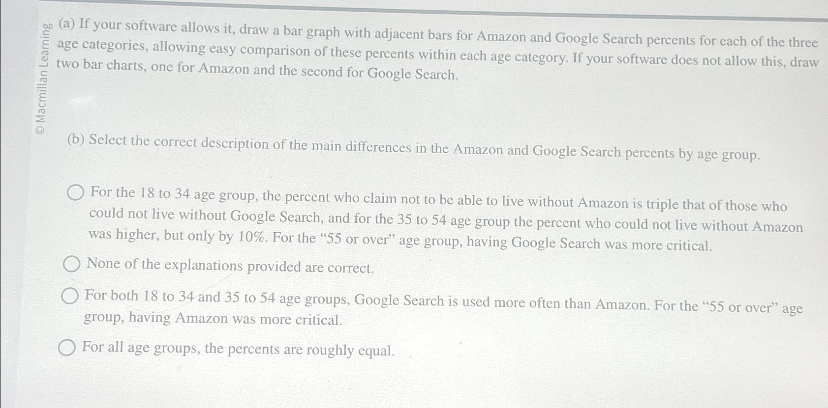 (a) If your software allows it, draw a bar graph with