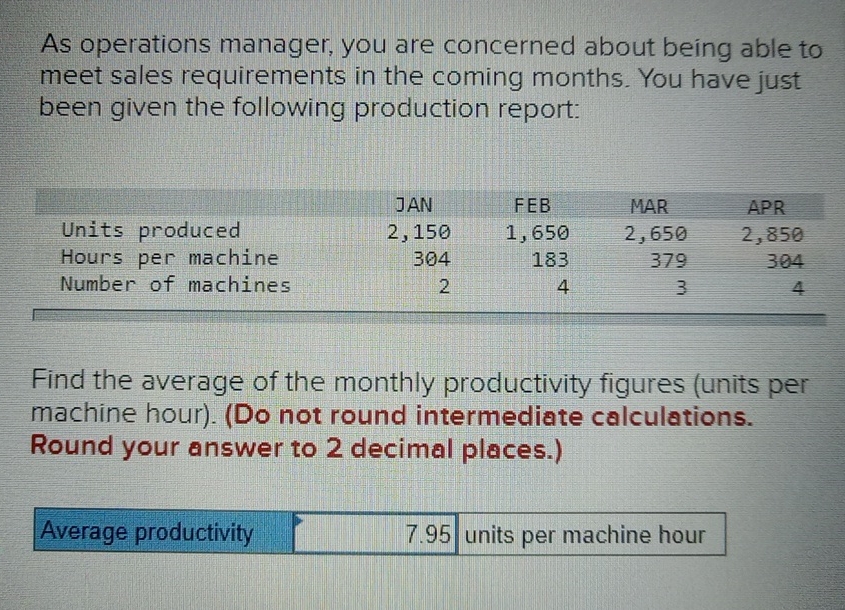  As operations manager, you are concerned about being able to meet