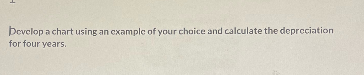Develop a chart using an example of your choice and calculate