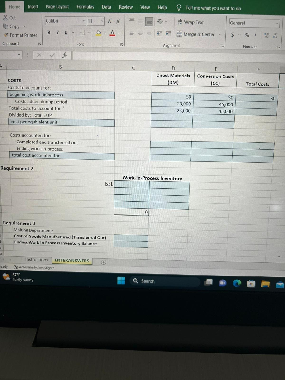 Cut Calibri - 12 - AA ab Wrap Text Copy General Format