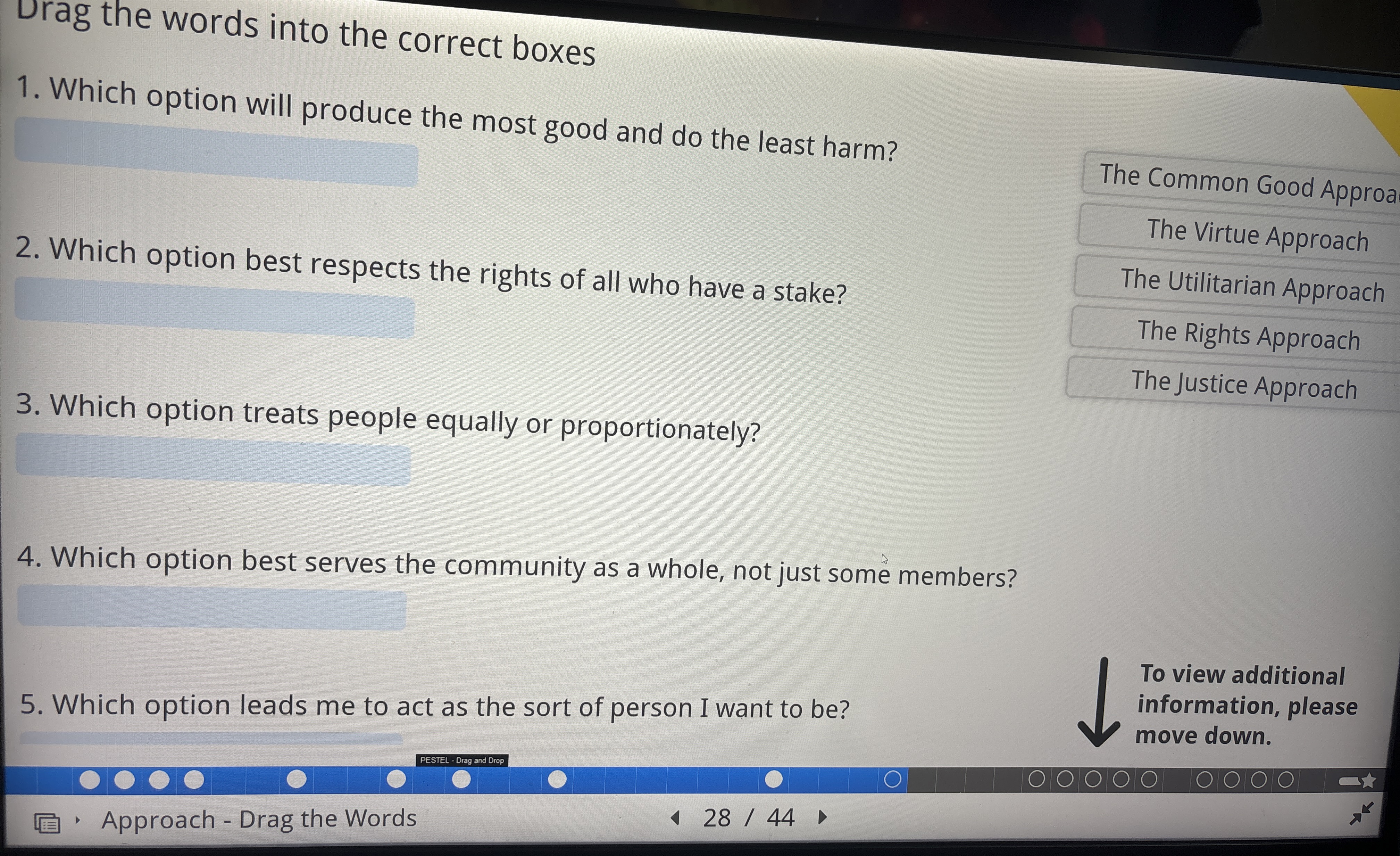  urag the words into the correct boxes Which option will produce