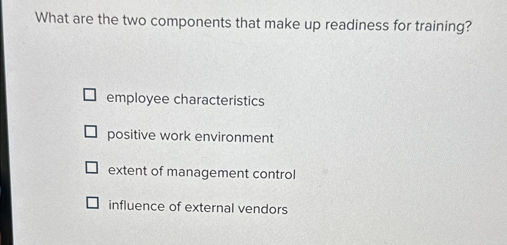 What are the two components that make up readiness for training?