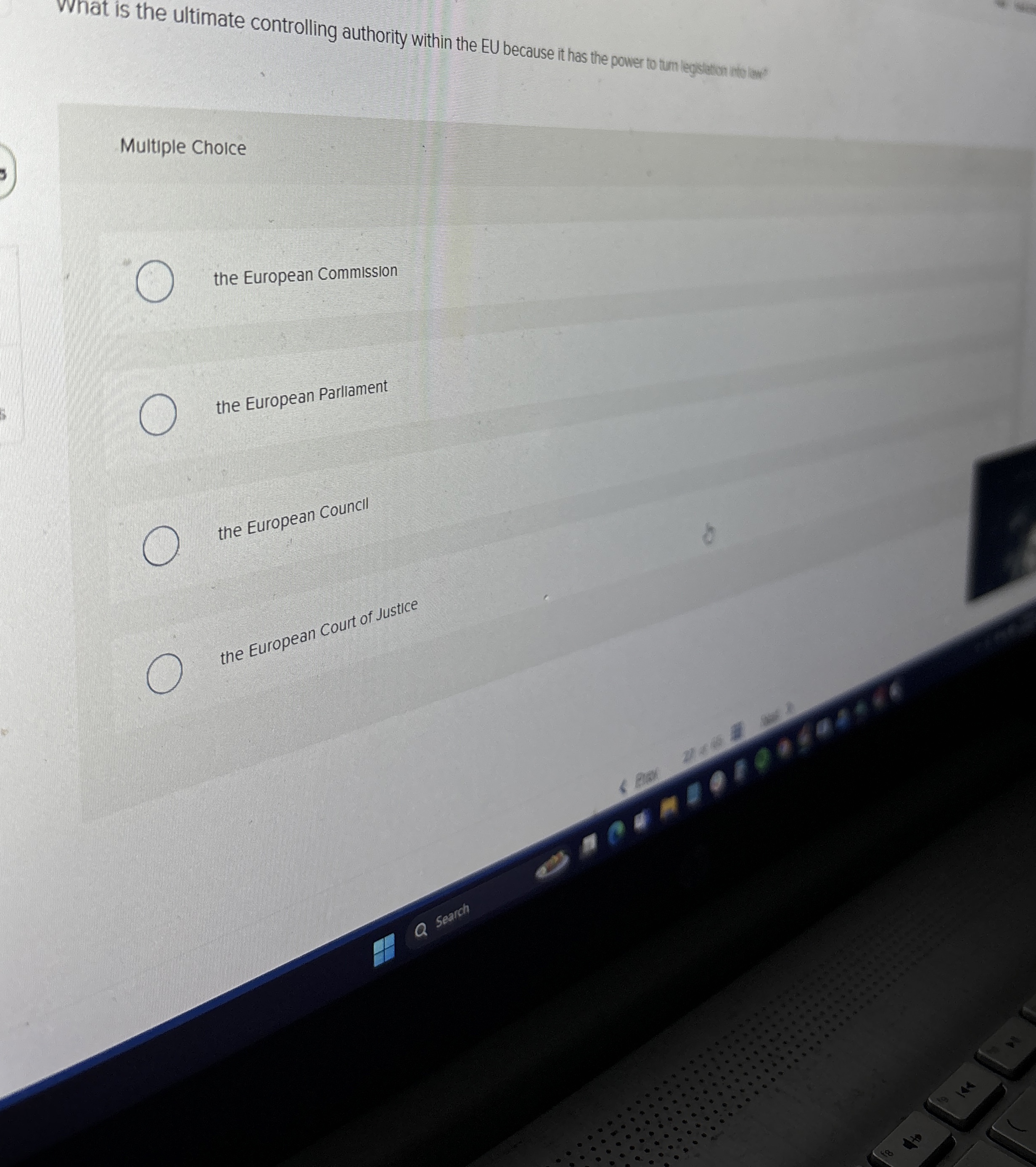  What is the ultimate controlling authority within the EU because it