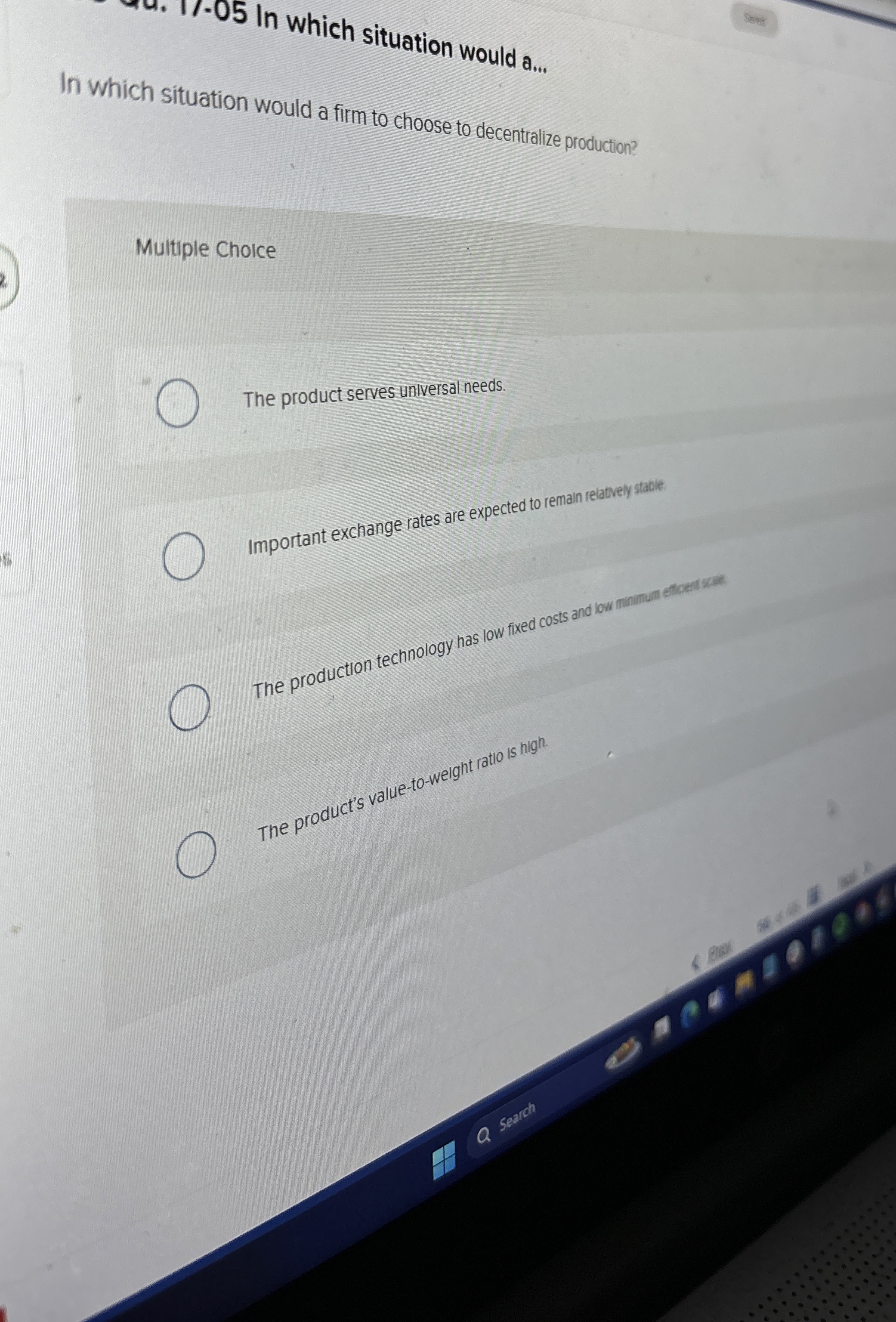  1/-05 In which situation would a... seres: In which situation would