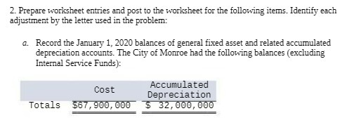 2. Prepare worksheet entries and post to the worksheet for the