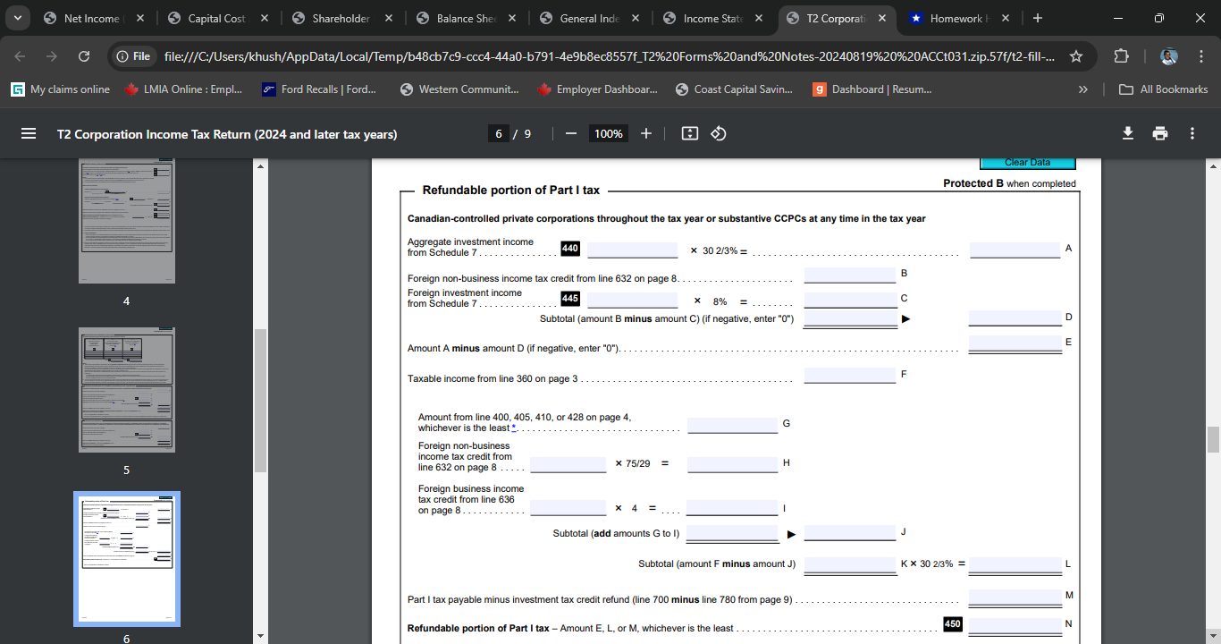 Cost X Shareholder x Balance Shee X General Inde X Income State