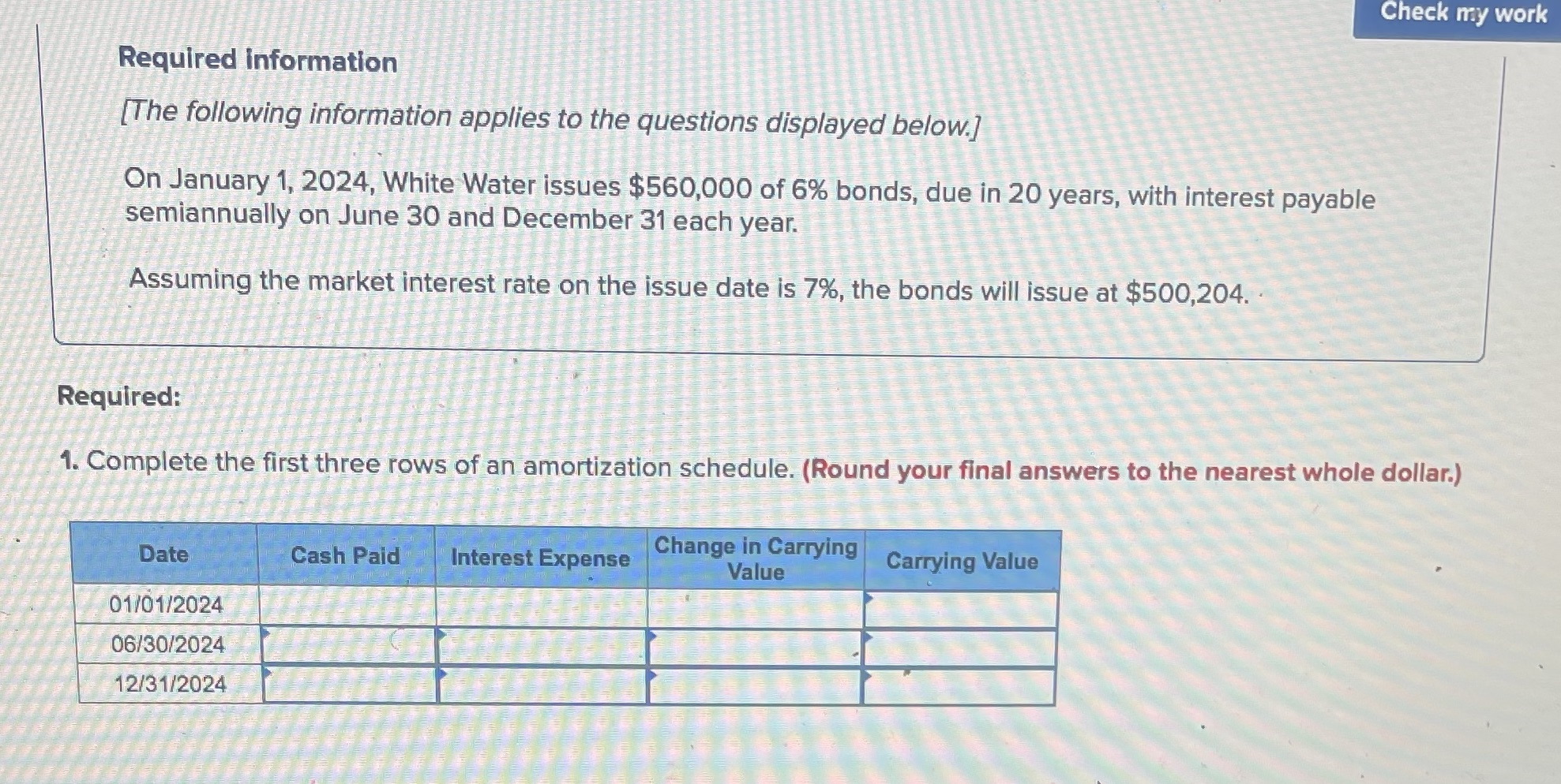 What is the answer for this problem? Check my work Required information