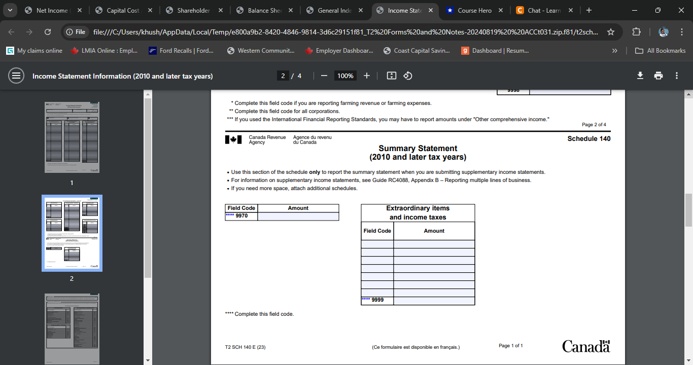 a separate provincial 055 Do not use this area corporation return. A