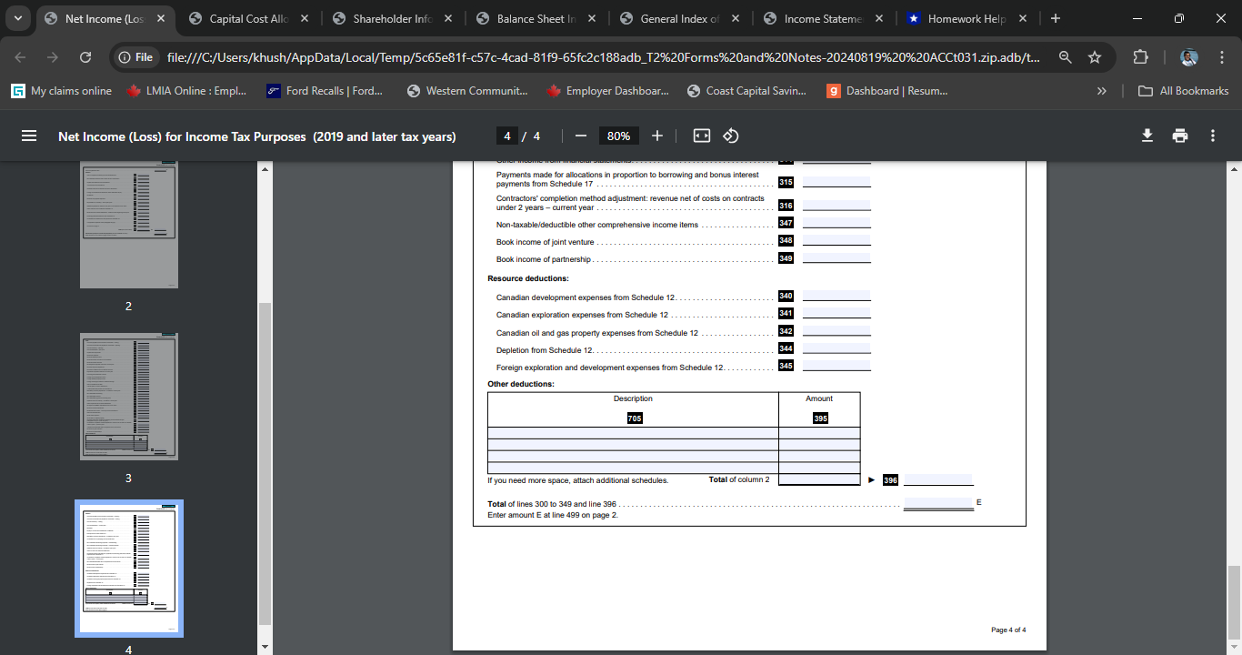 x Balance Shee X General Inde X Income State X T2 Corporati