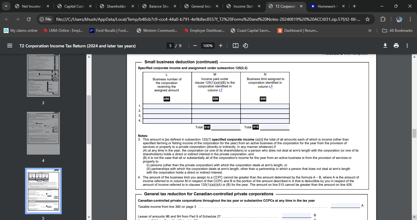 T2 Corporation Income Tax Return (2024 and later tax years) 6 /9