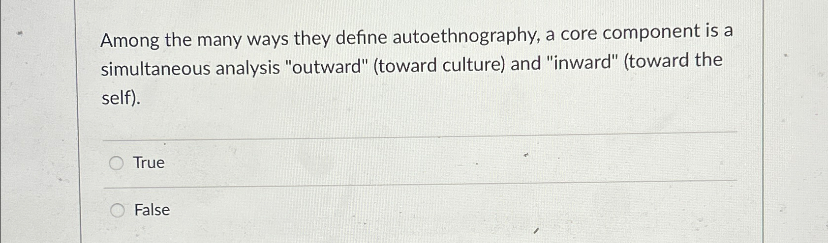  Among the many ways they define autoethnography, a core component is