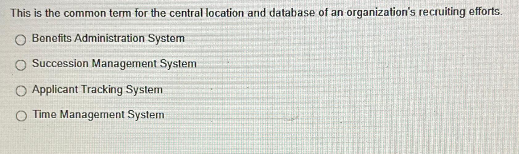  This is the common term for the central location and database