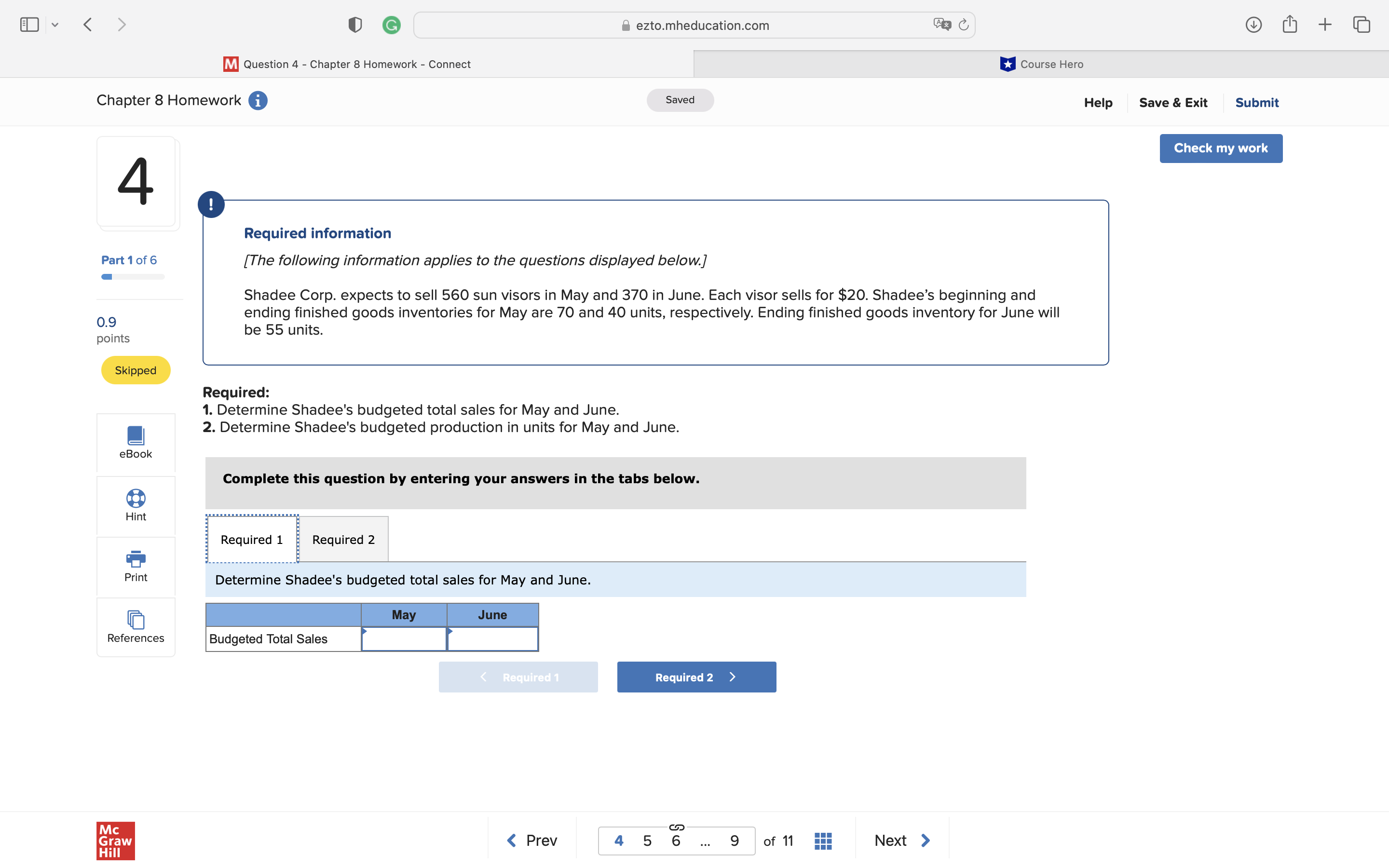  E v G ezto.mheducation.com AS C OU + M Question 4