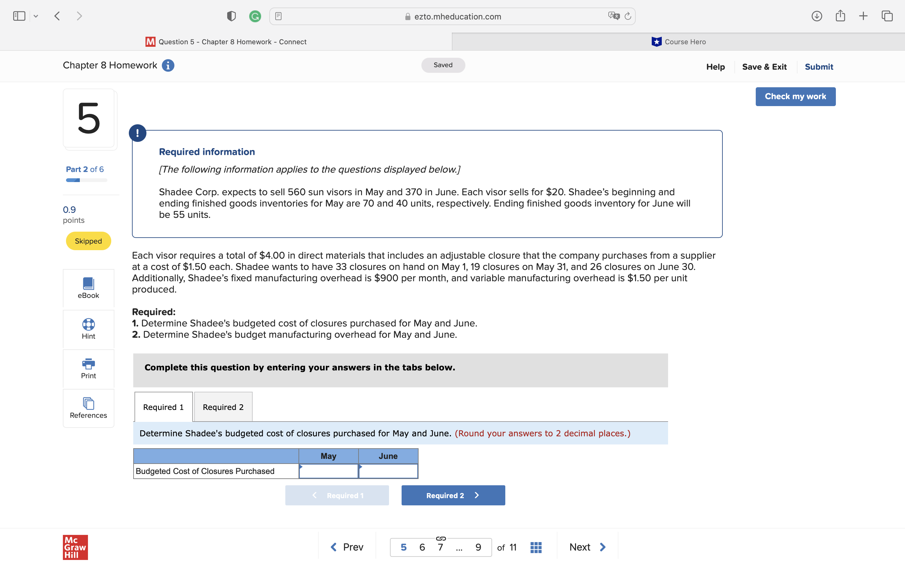 Saved Help Save & Exit Submit Check my work 17 Required information