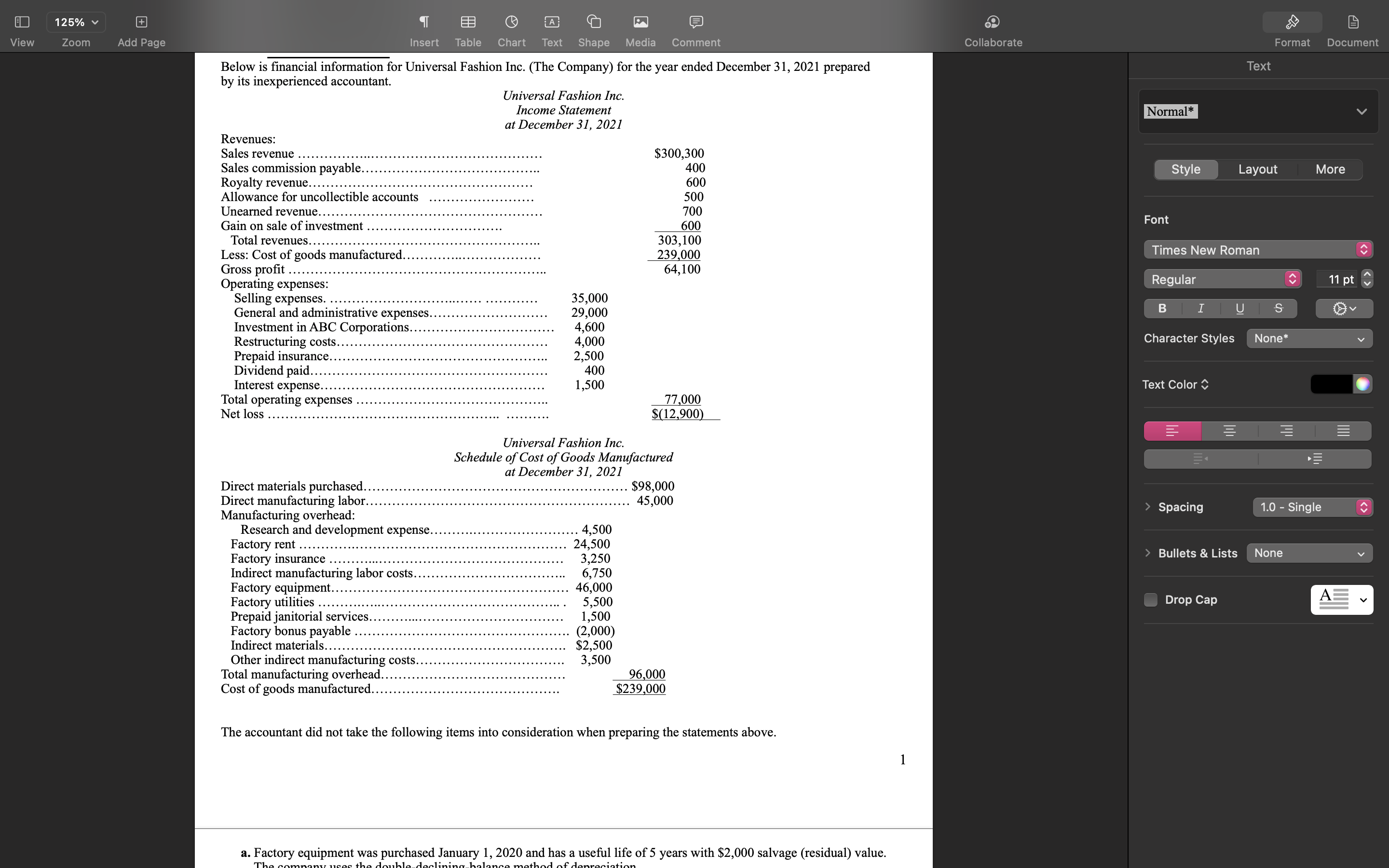  125% + EB A View Zoom Add Page Insert Table Chart