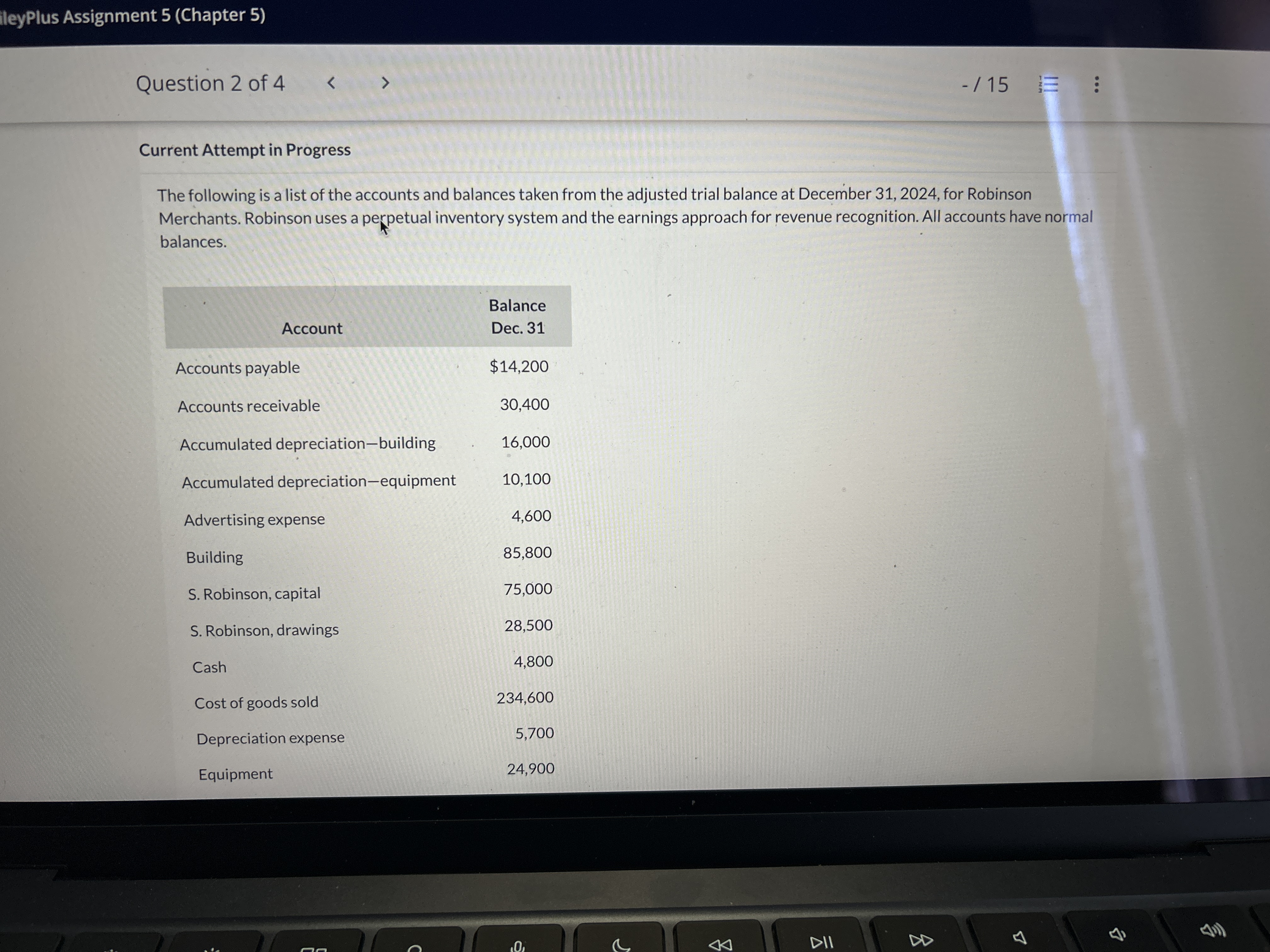  leyPlus Assignment 5 (Chapter 5) Question 2 of 4 -/15 Cost