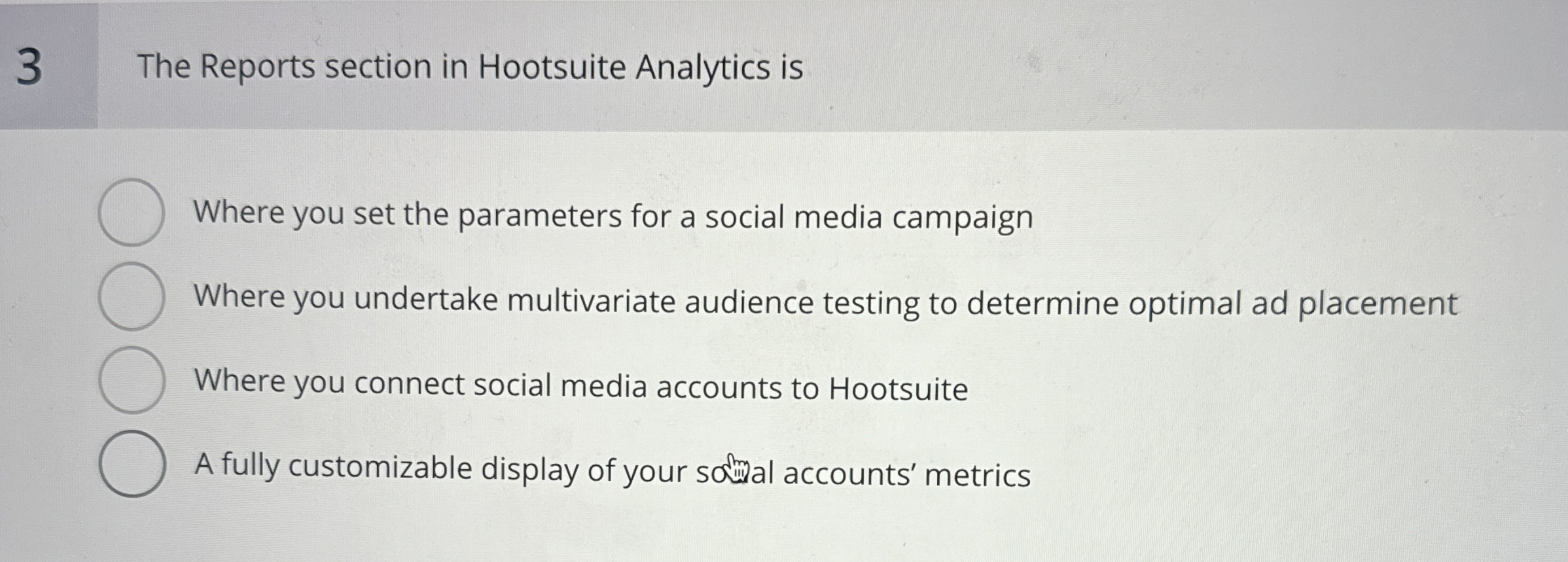  3 The Reports section in Hootsuite Analytics is Where you set