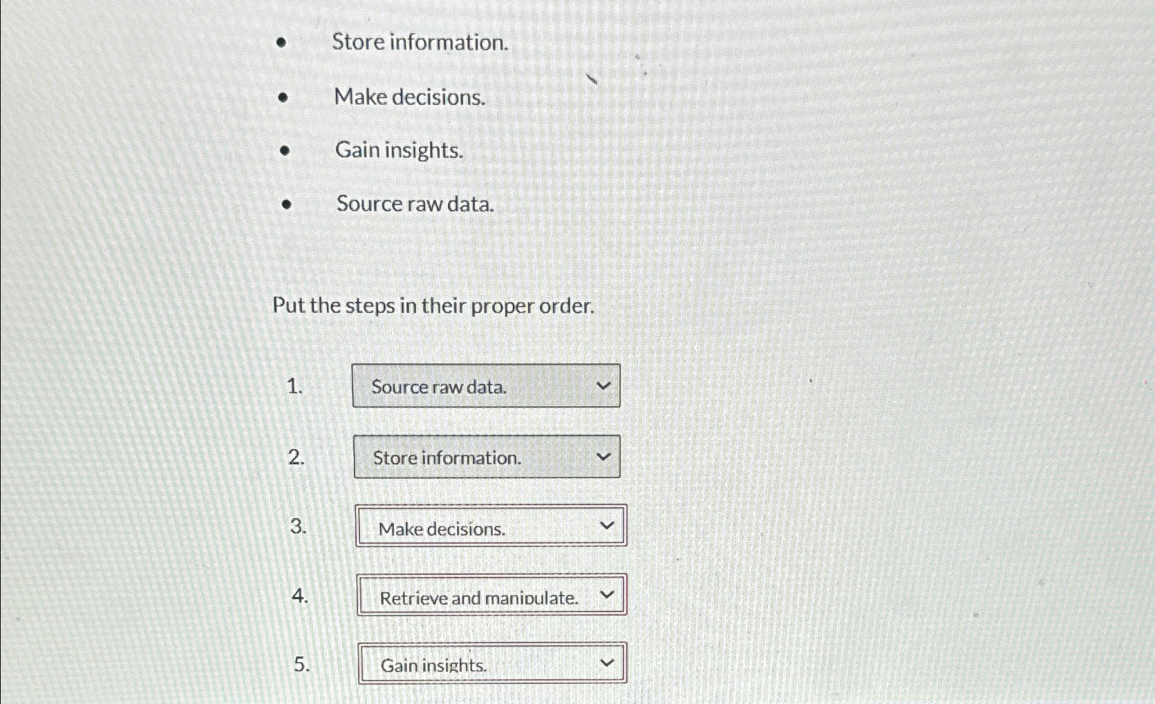  Store information. Make decisions. Gain insights. , Source raw data. Put