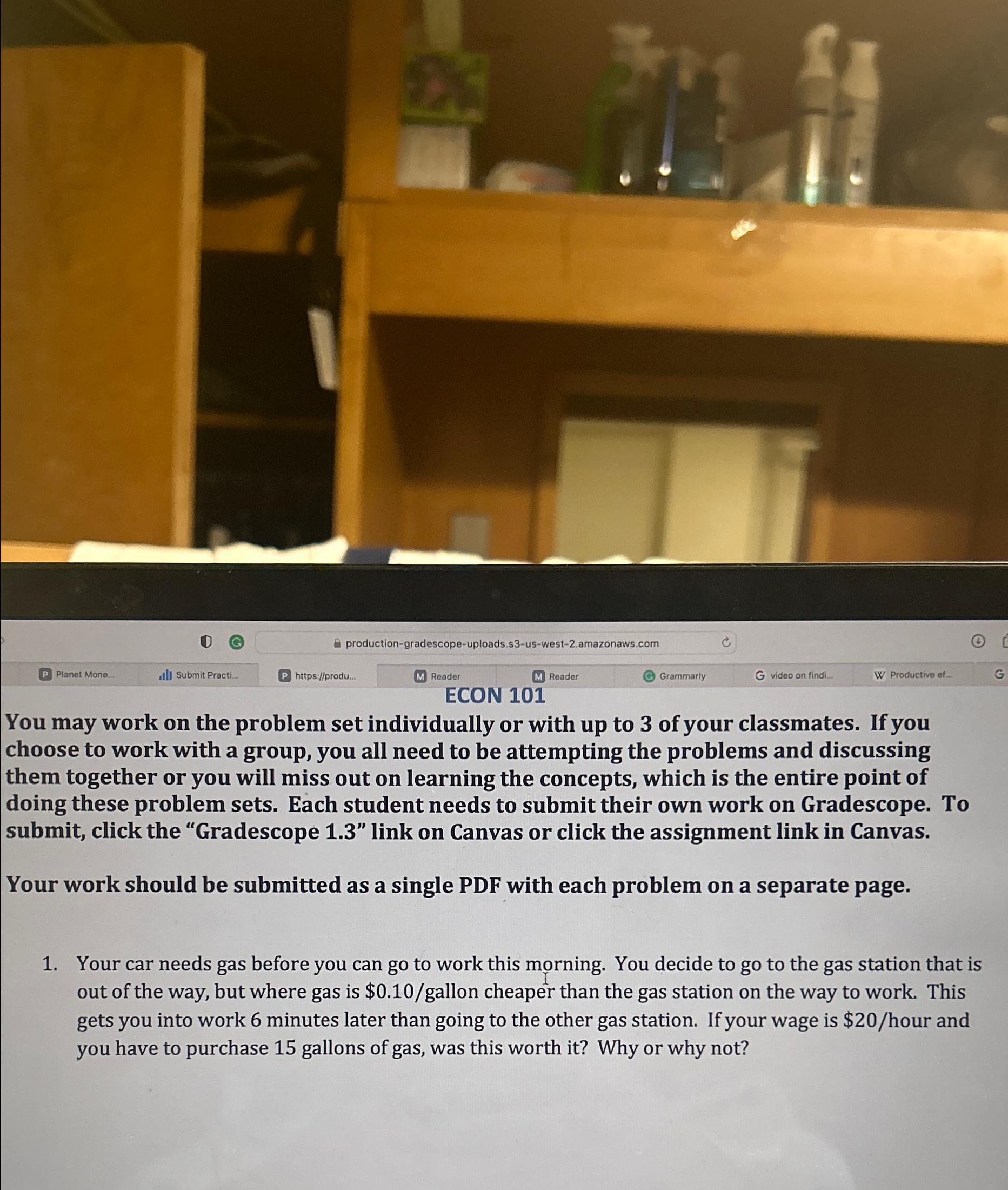  You may work on the problem set individually or with up