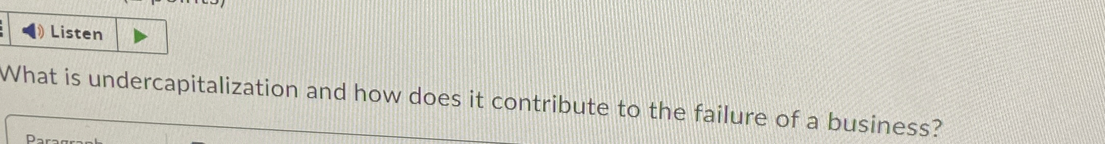  What is undercapitalization and how does it contribute to the failure