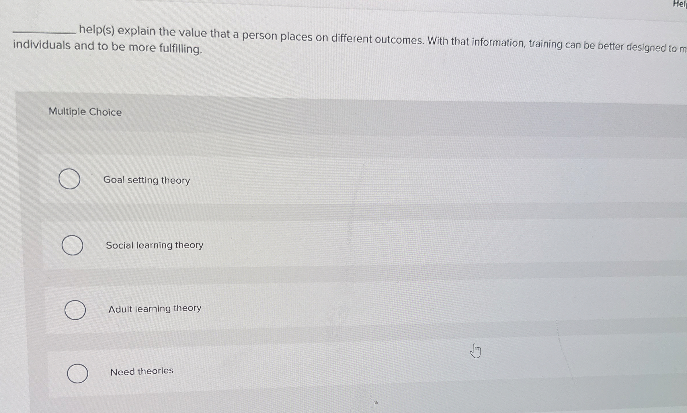  help(s) explain the value that a person places on different outcomes.