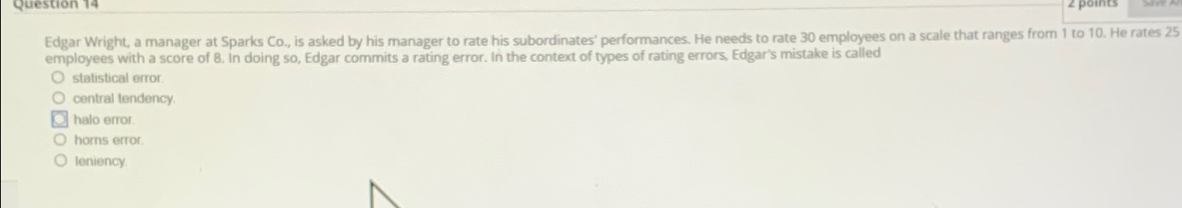  Edgar Wright, a manager at Sparks Co., is asked by his
