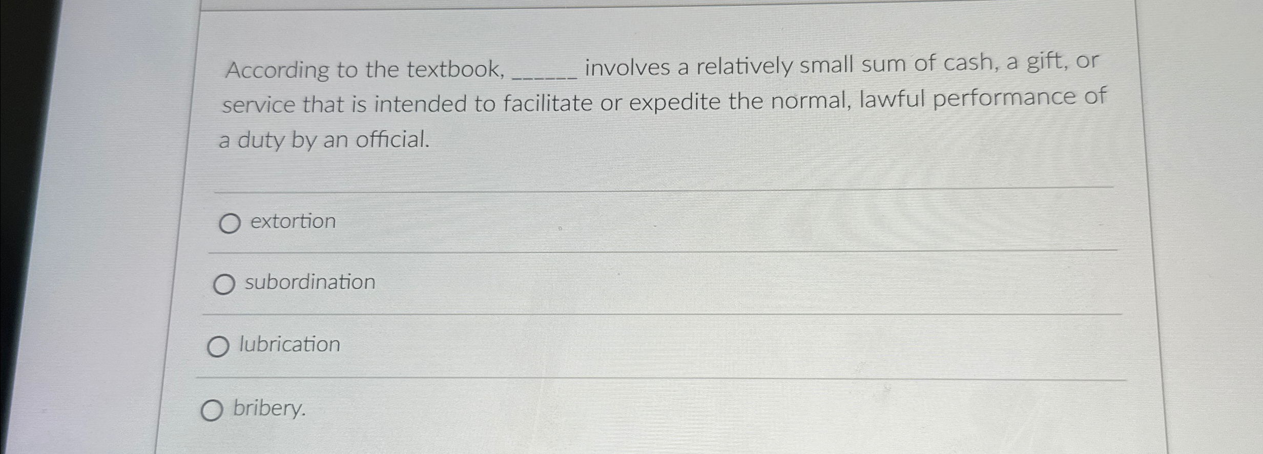  According to the textbook, q, involves a relatively small sum of