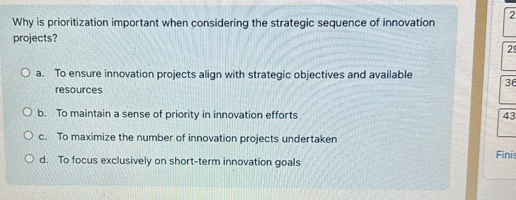  Why is prioritization important when considering the strategic sequence of innovation