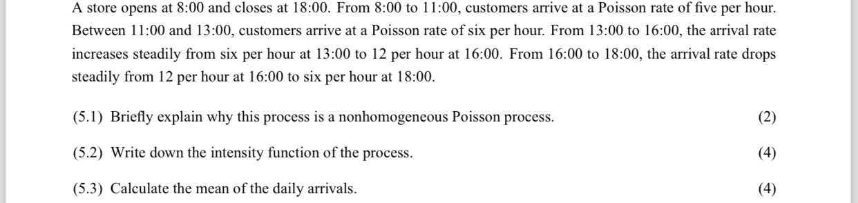  A store opens at 8:00 and closes at 18:00. From 8:00