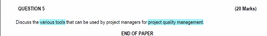  QUESTION 5 (20 Marks) Discuss the various tools that can be