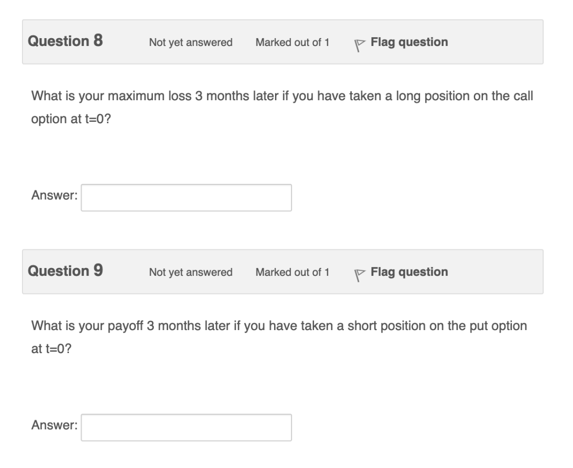 V Flag question What is your maximum loss 3 months later if