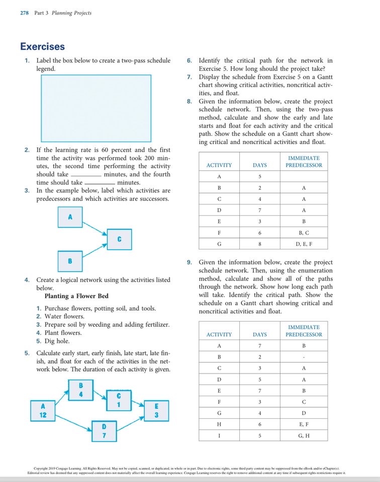  278 Part 3 Planning Projects Exercises Label the box below to