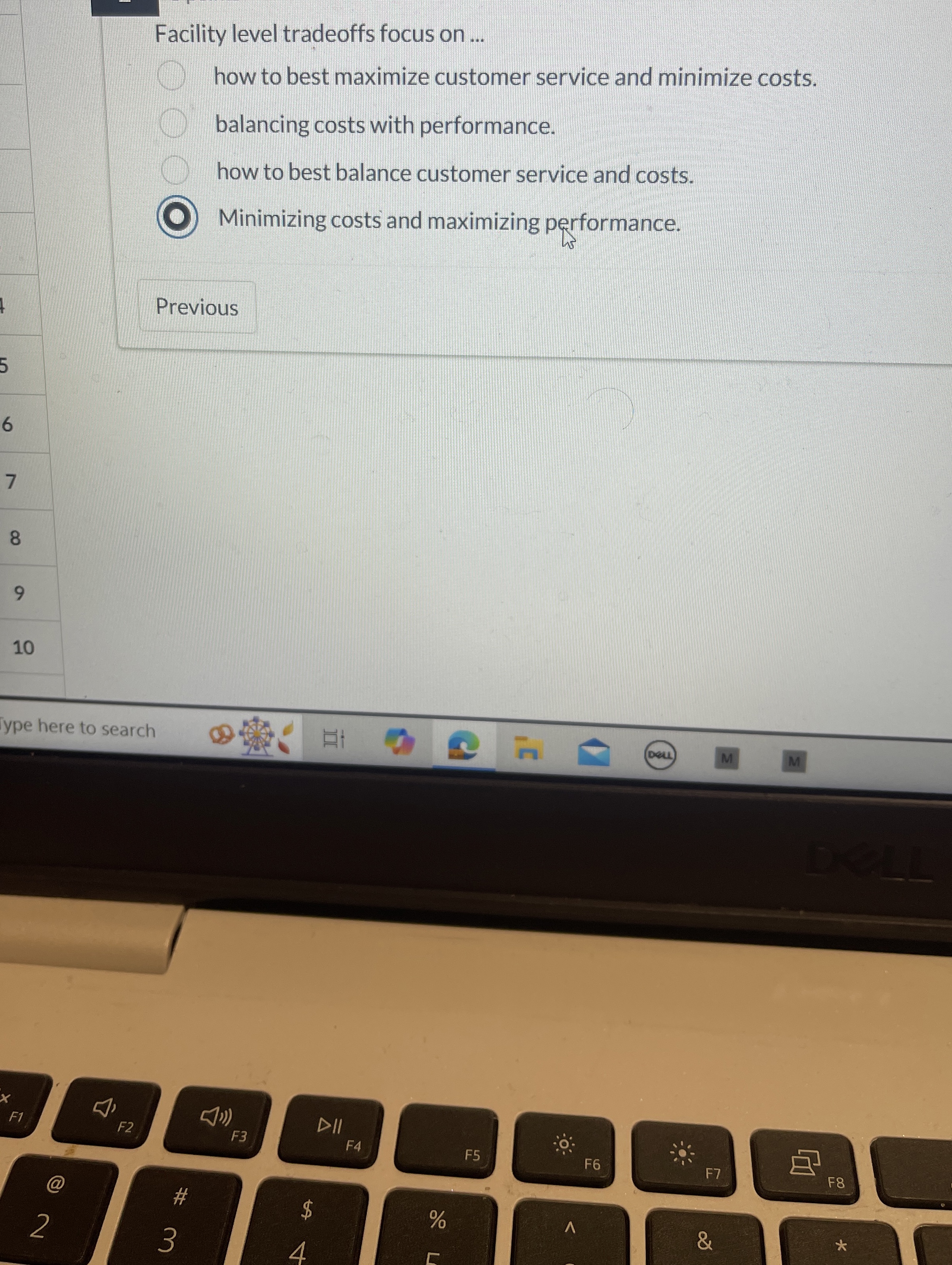  Facility level tradeoffs focus on ... how to best maximize customer