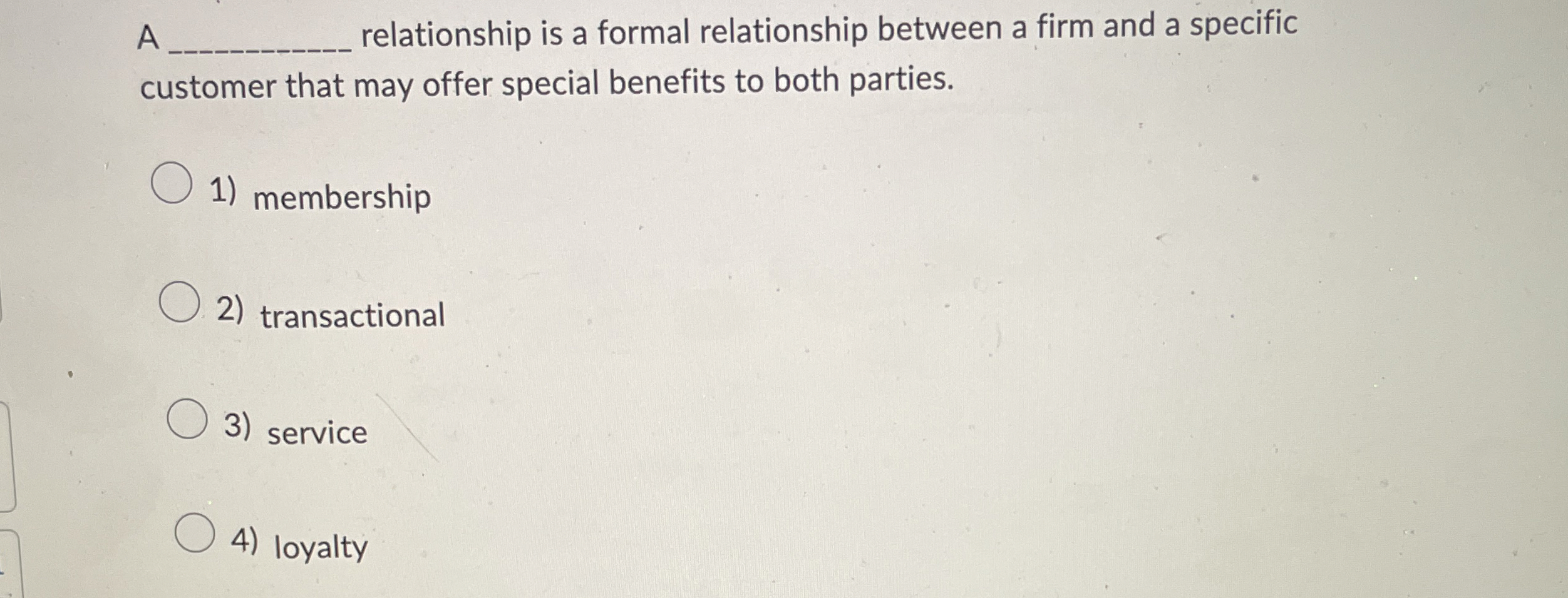 A q, relationship is a formal relationship between a firm and