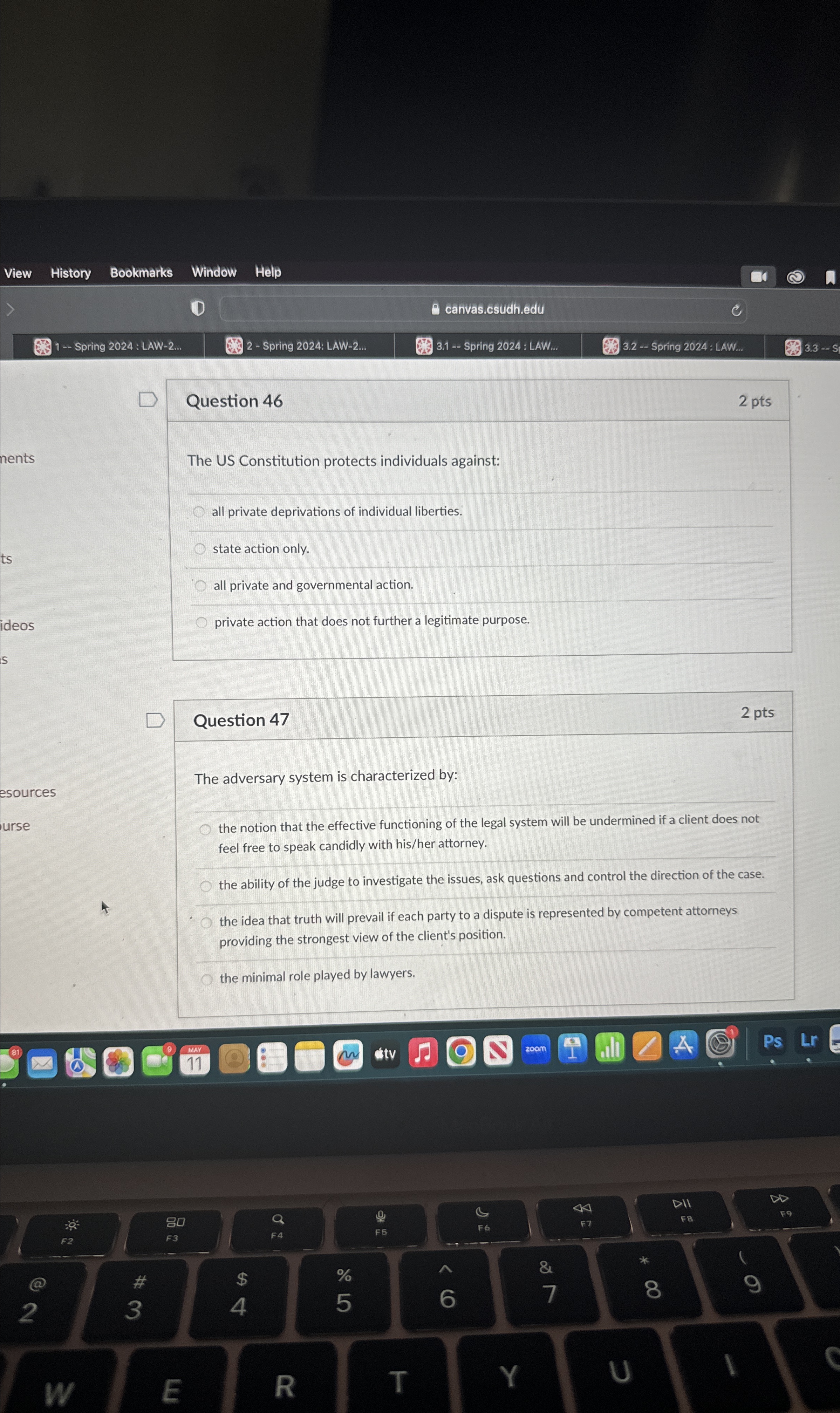  View History Bookmarks Window Help Question 46 2 pts The US