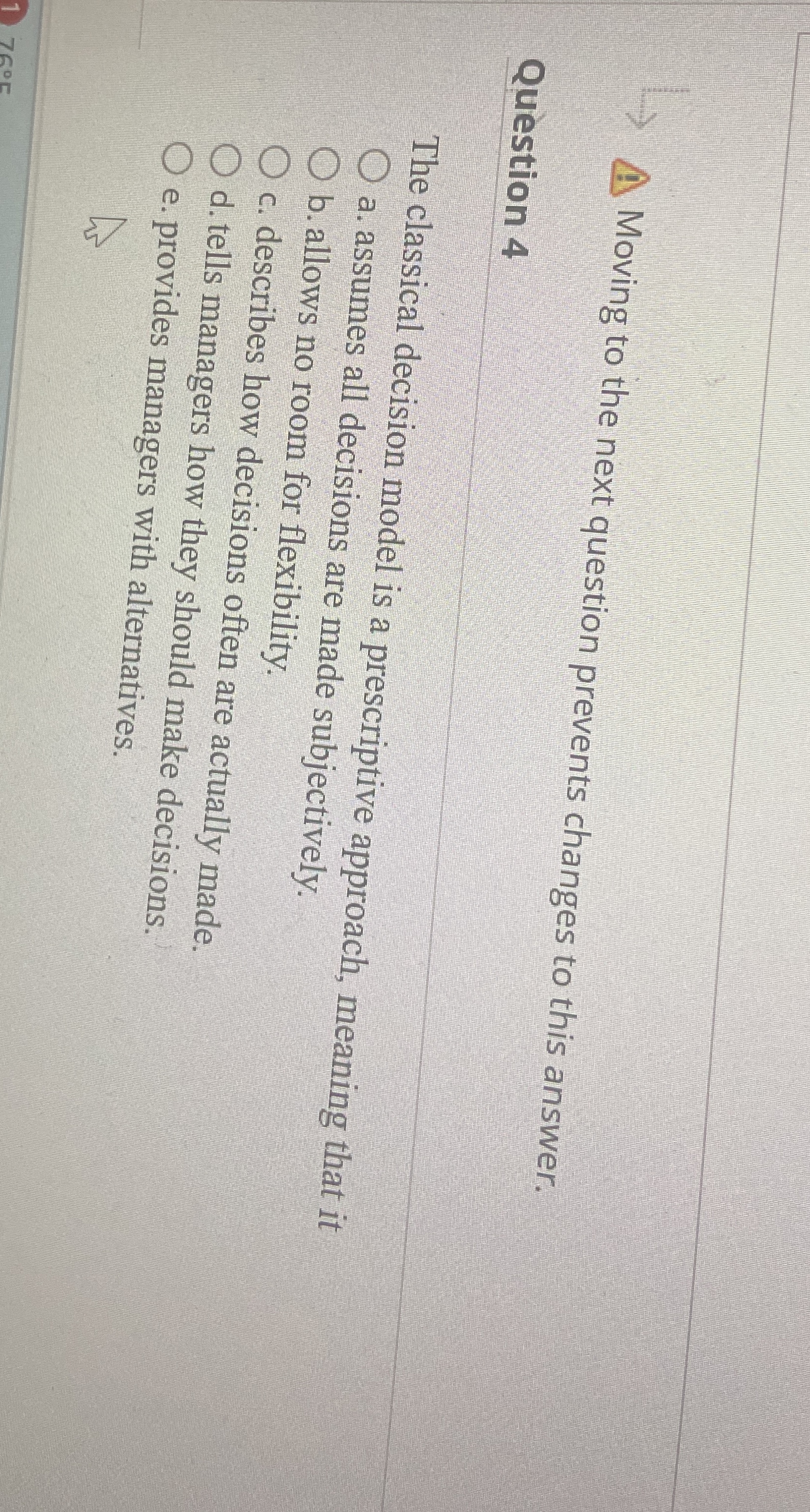  Moving to the next question prevents changes to this answer. Question