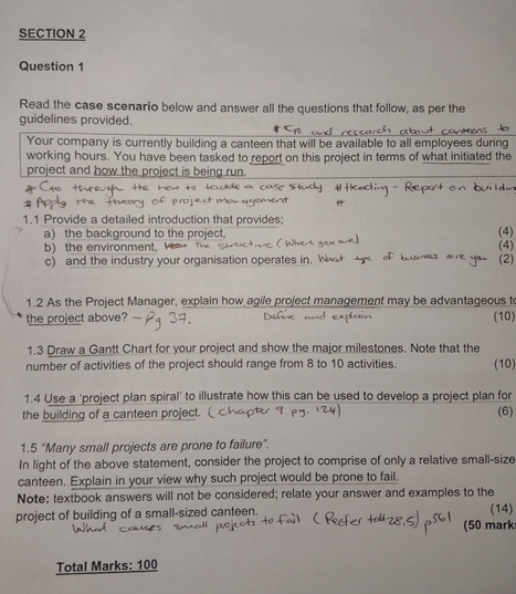  SECTION 2 Question 1 Read the case scenario below and answer
