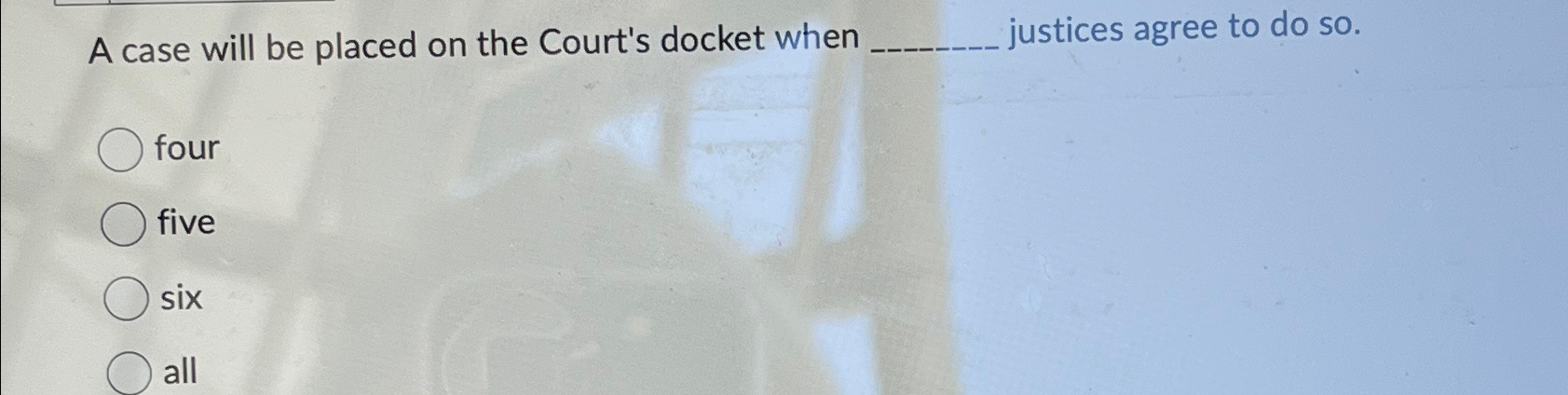  A case will be placed on the Court's docket when justices